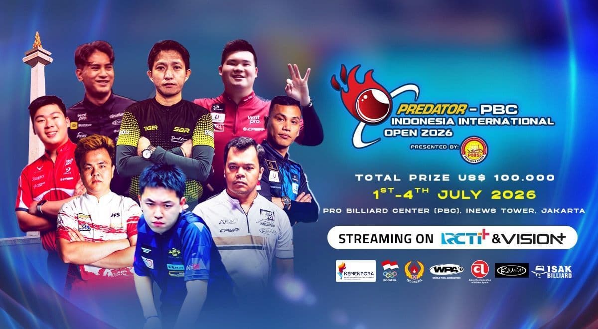 Predator PBC Indonesia International Open 2026 Tayang Live di RCTI dan Vision+