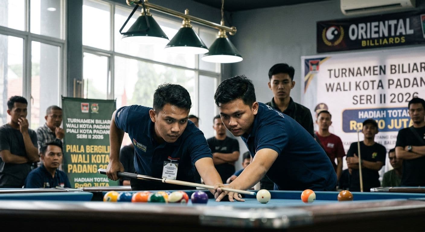 Perebutan Juara Turnamen Biliar Wali Kota Cup Padang