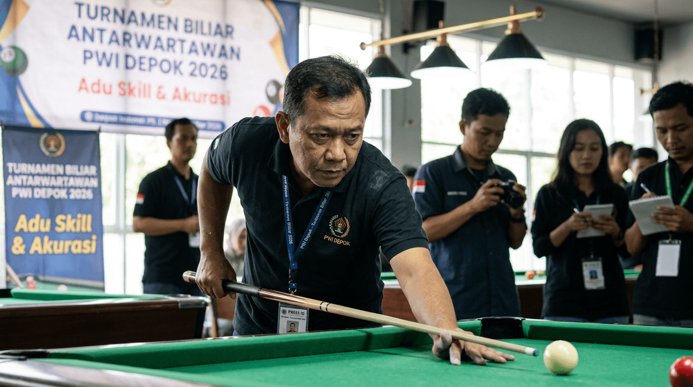 Turnamen Biliar Antarwartawan PWI Depok 2026: Saat Skill Biliar Bertemu Jurnalisme