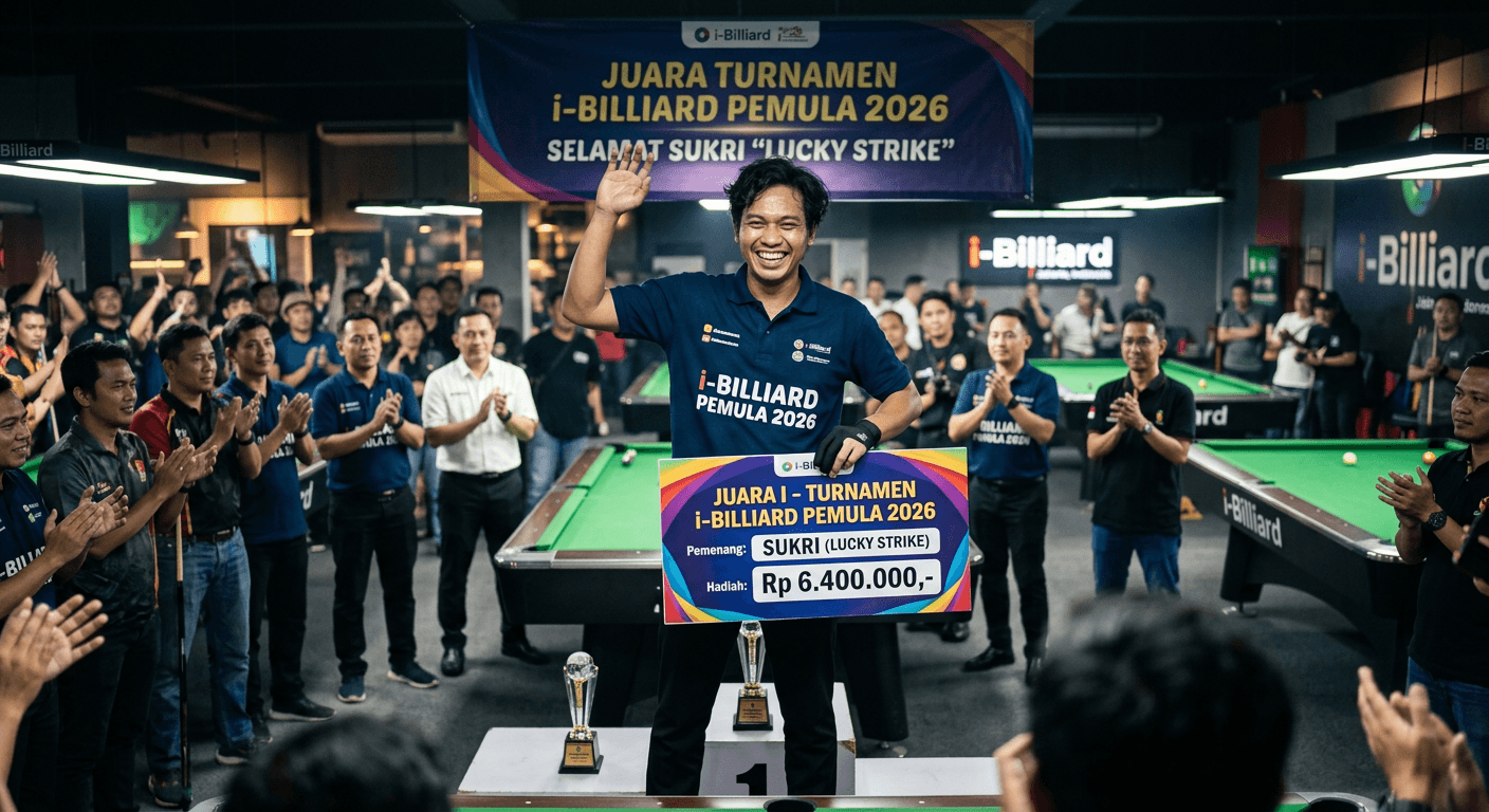 Sukri Juara Turnamen i-Billiard Pemula 2026 dengan Hadiah Rp6,4 Juta