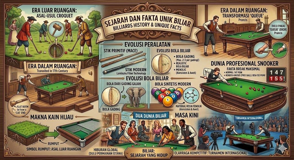 Biliar, Olahraga Meja yang Punya Sejarah Panjang dan Fakta Menarik