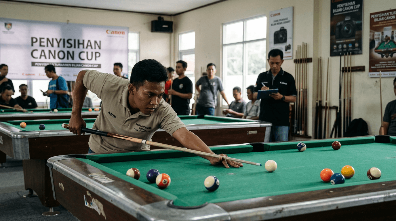 Penyisihan Turnamen Biliar Canon Cup: Jadwal & Info