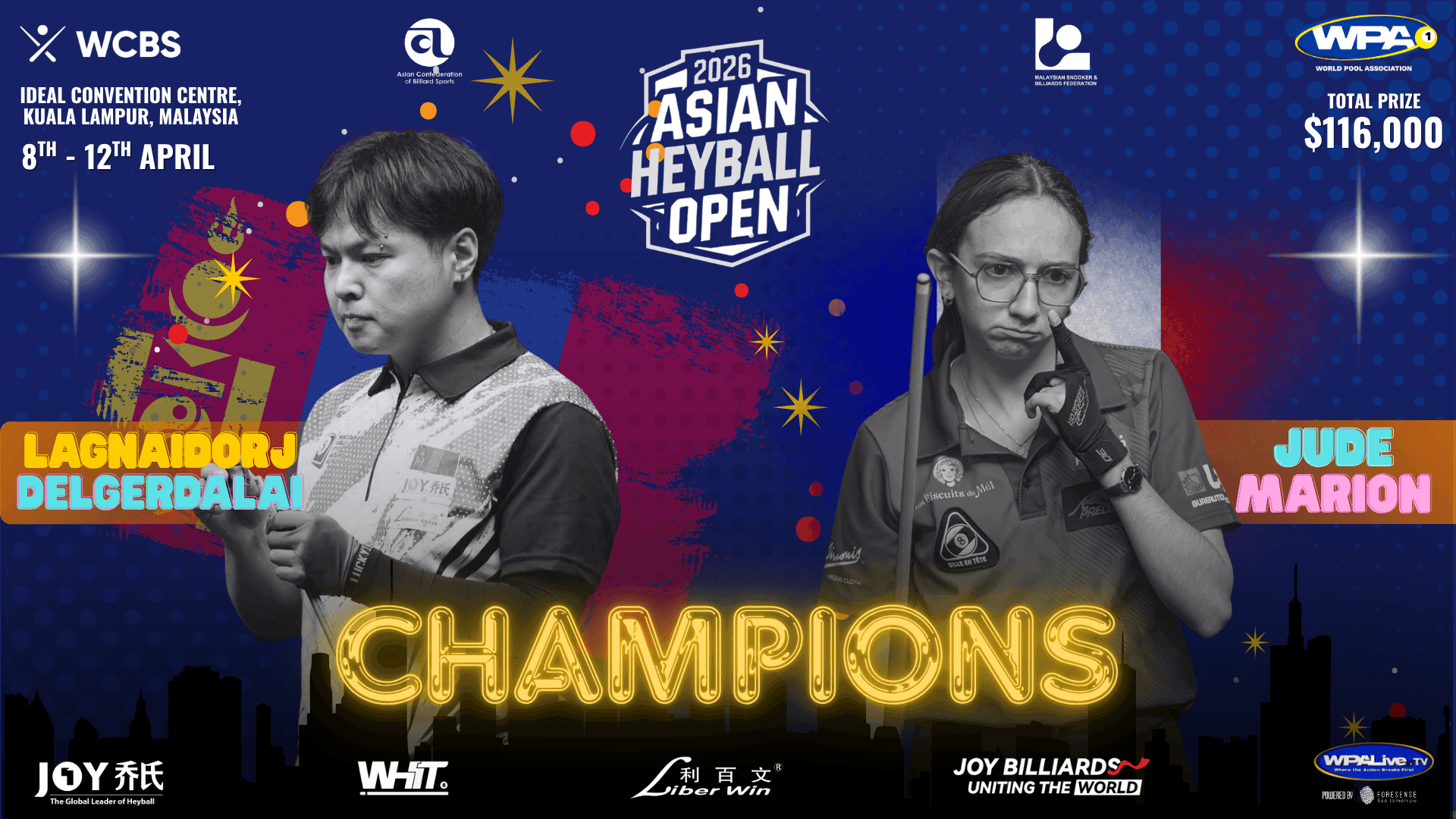 Asian Heyball Open 2026 Sukses Digelar, Mongolia dan Prancis Jadi Raja